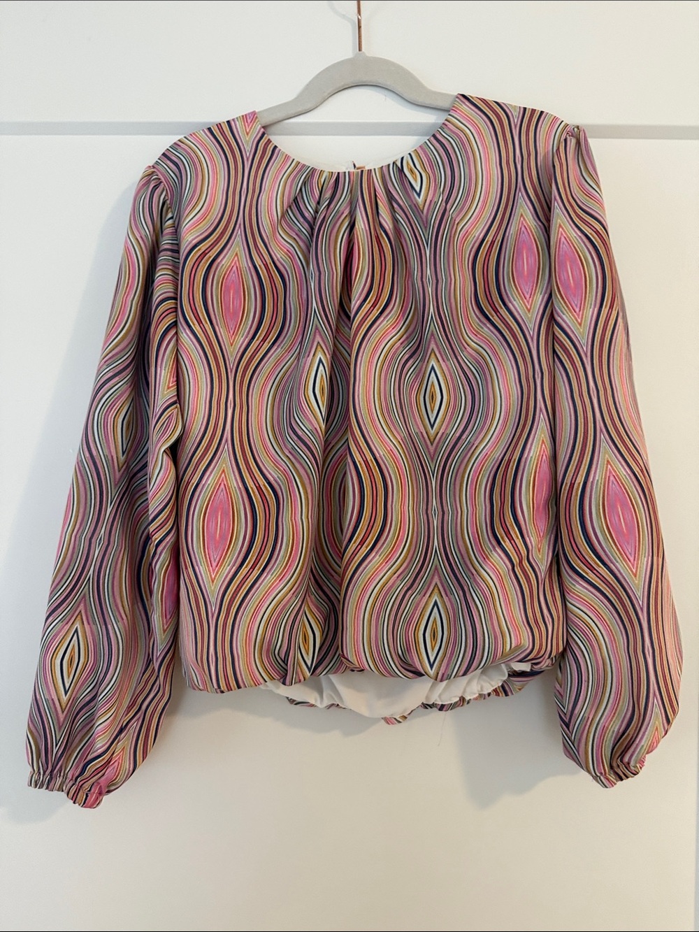 PLEAT pink Multi-Pattern Long Sleeve Women's Top. Worn once!